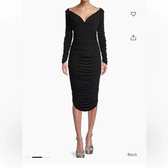 knee length dresses for ladies Norma Kamali Tara Shirred Front Fishtail Gown main image 0